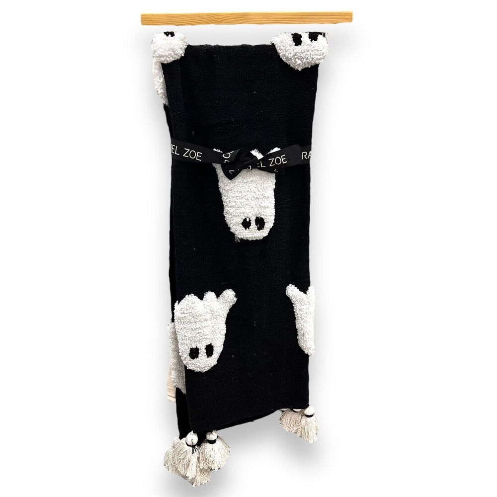 Rachel Zoe Ghost Heavy Throw Blanket Black White 50" x 60" New with Tags Tiktok